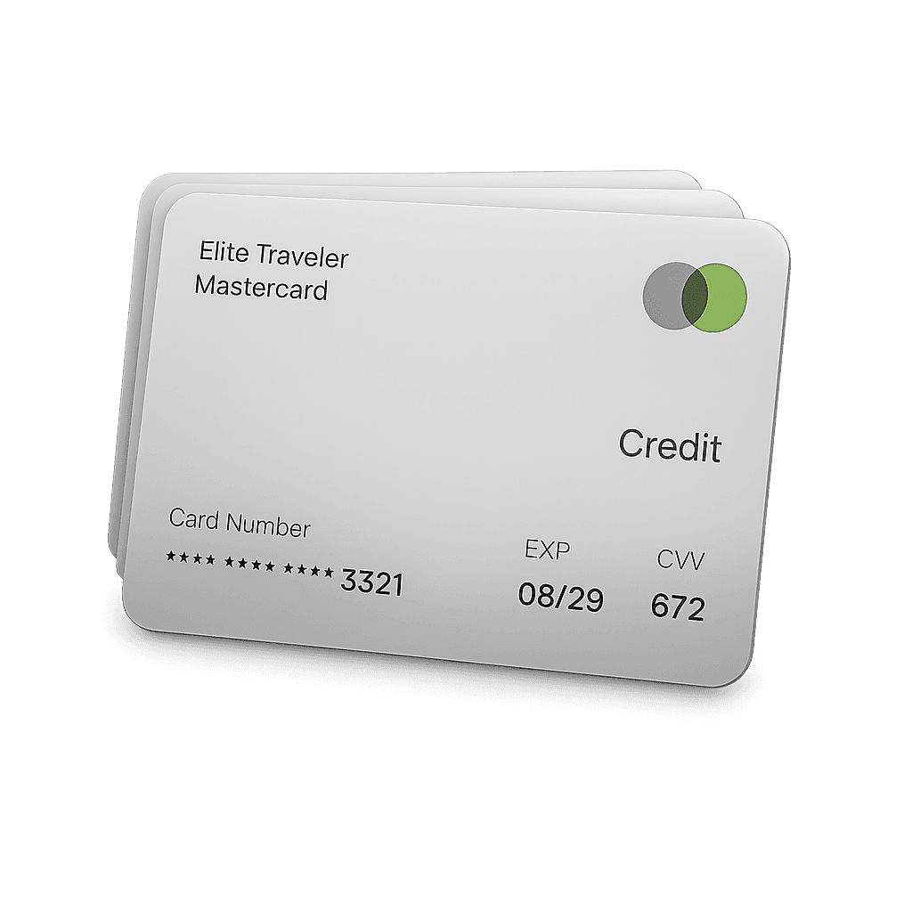Credit card mockup displaying $430,000 balance and masked card details