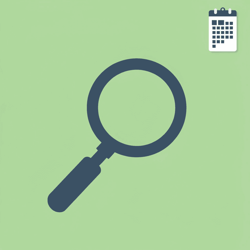 Magnifying glass focusing on a spreadsheet section to highlight data analysis capability