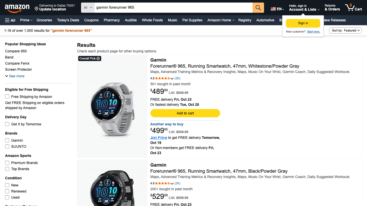 Garmin Forerunner 965 running watch