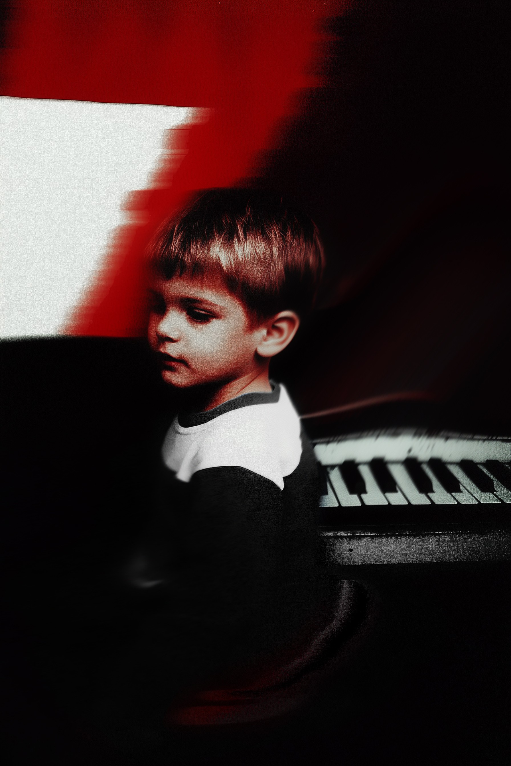 Chris playing piano at age 6 - Kodak Porta 400