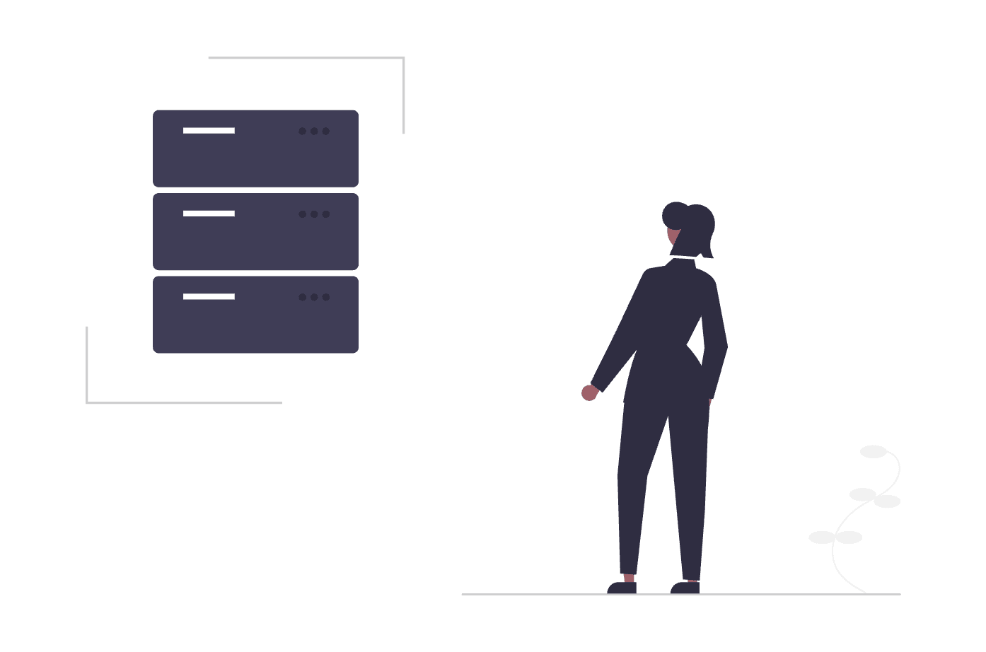 unDraw Illustration of a person looking at DB