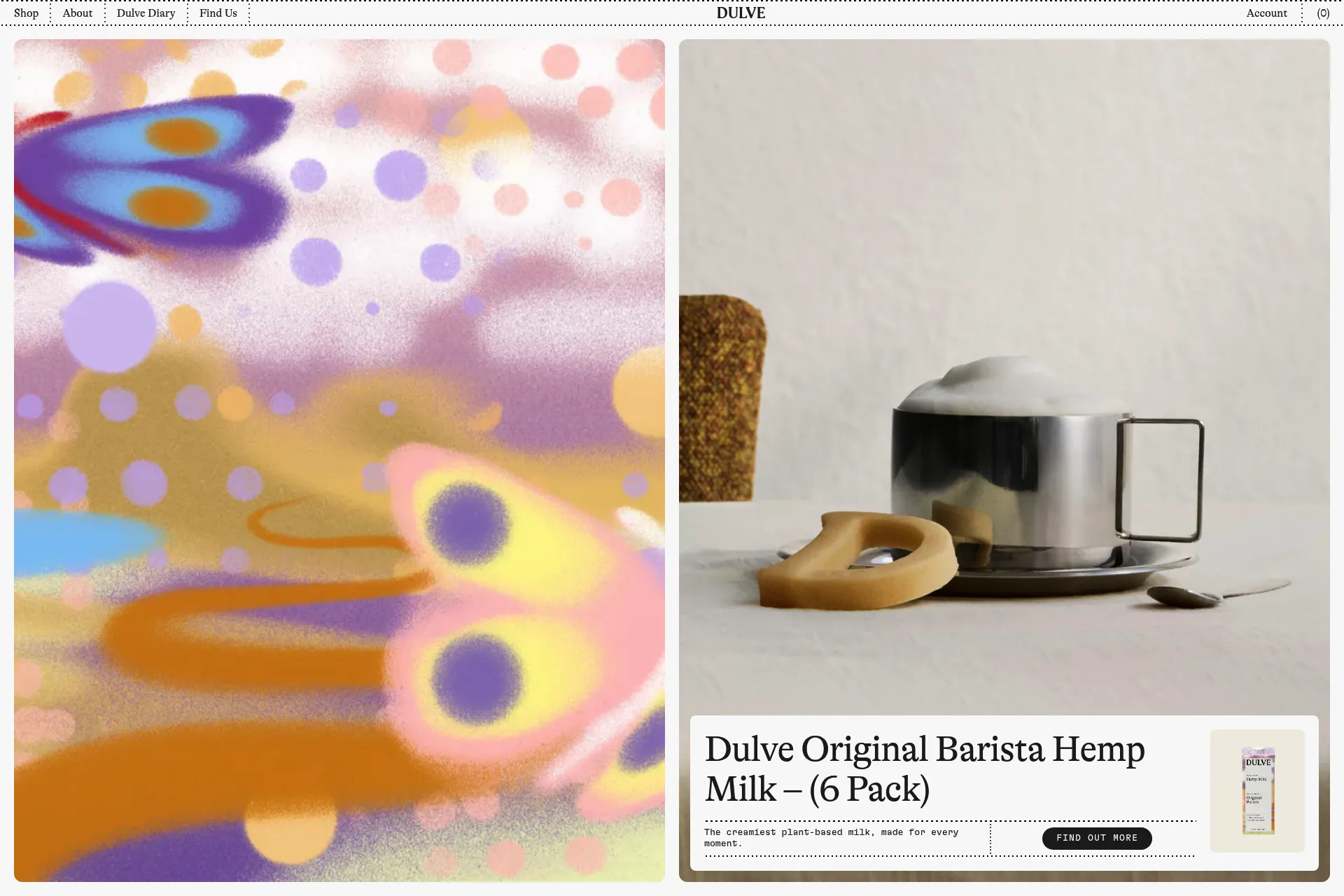 Screenshot of Dulve website
