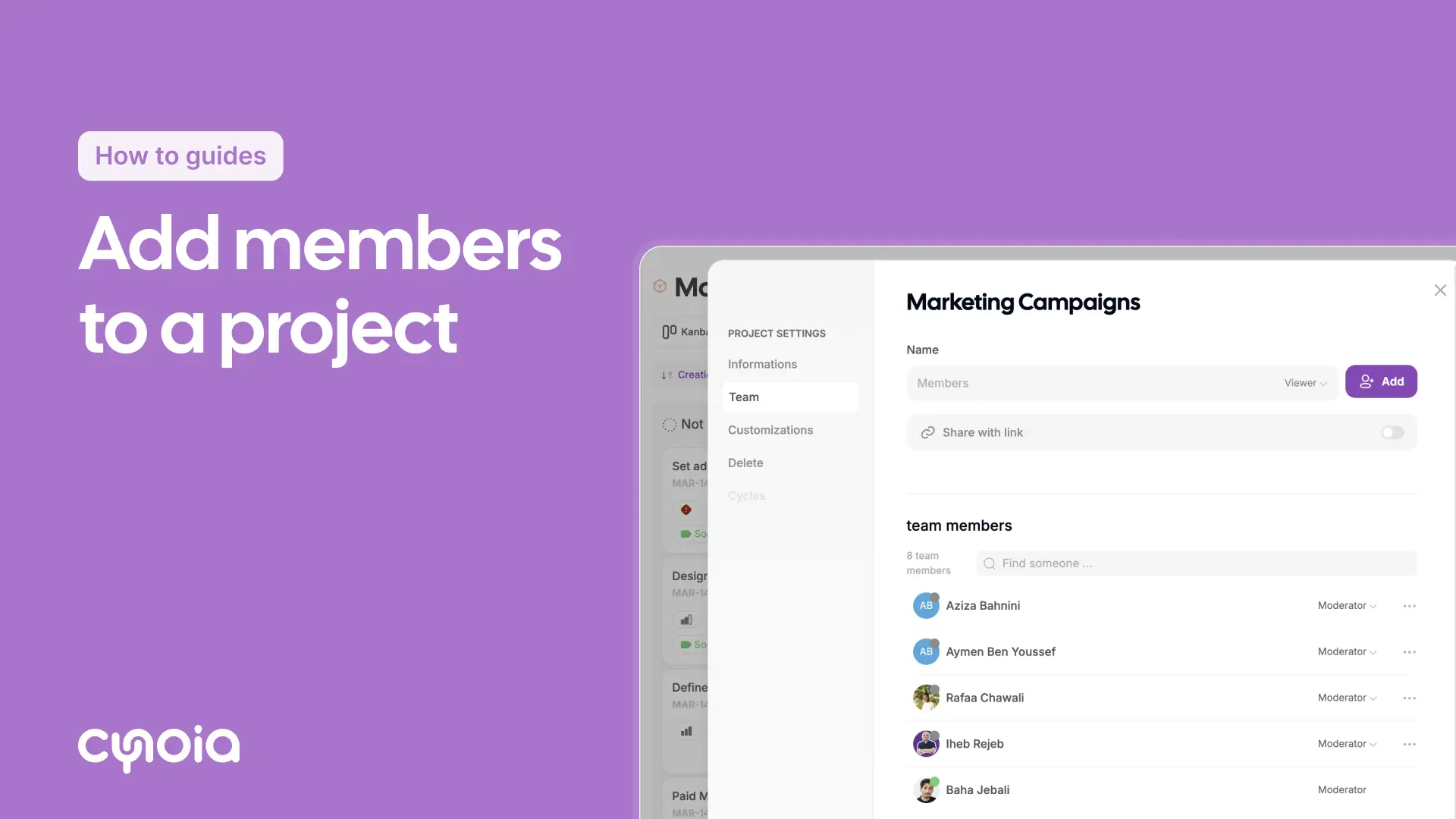 How to add new members to a project