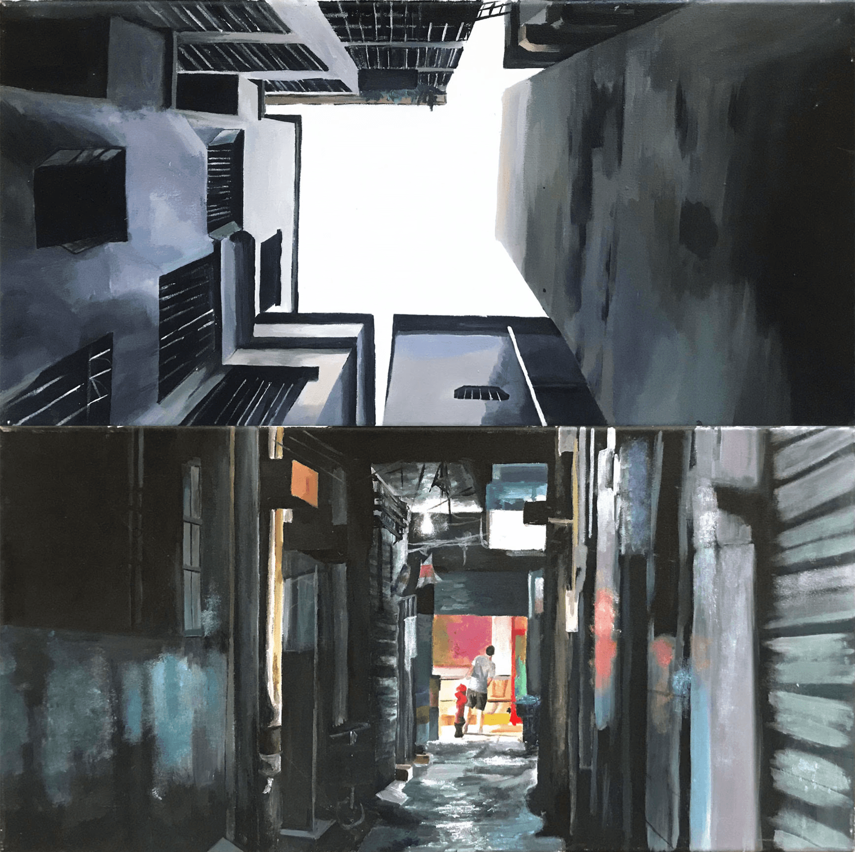 painting of a alley