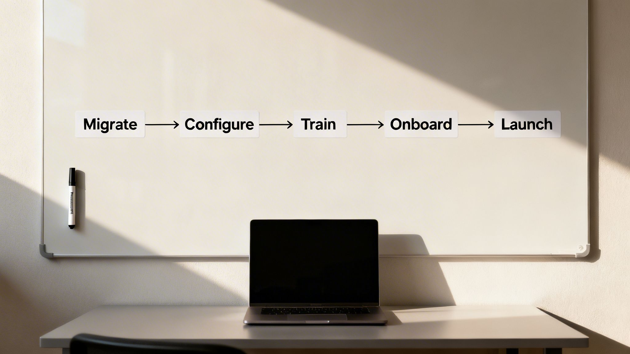 A whiteboard displays a 