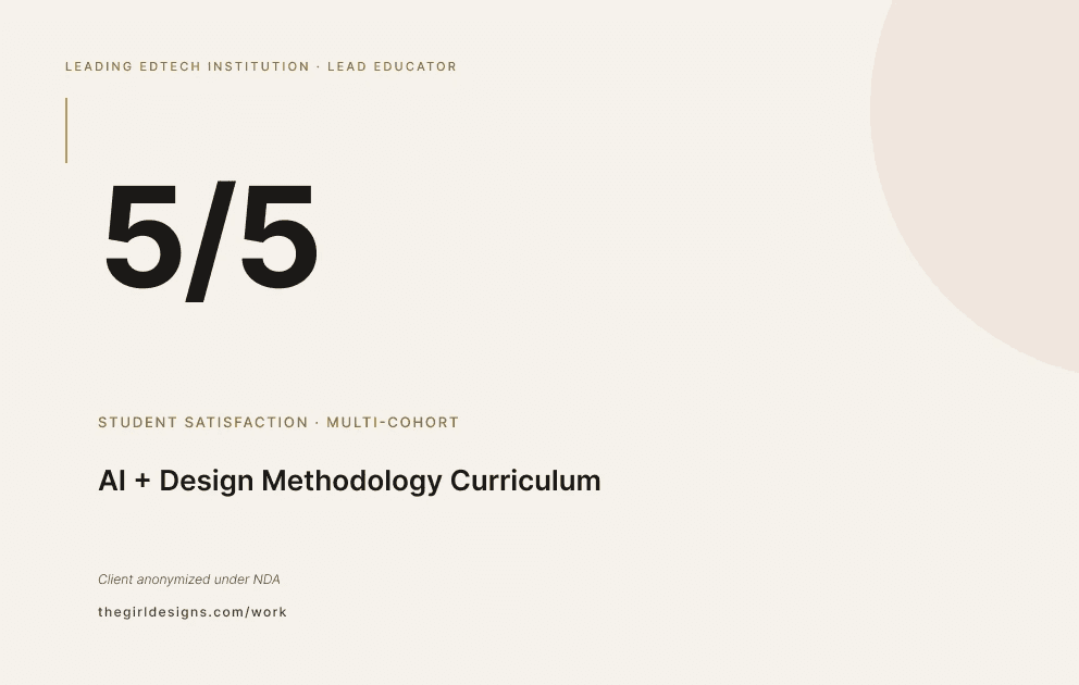 AI + Design Methodology Curriculum