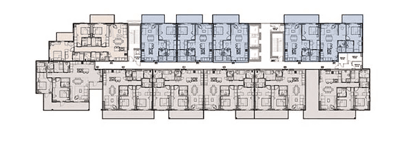 Apartment floor plan at the marina in Wynwood, Dubai, detailing the arrangement of living spaces.