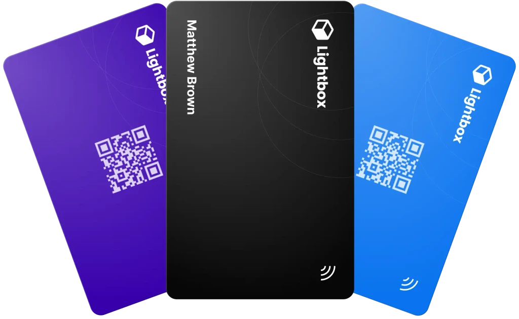 3 Tapify NFC cards branding colors