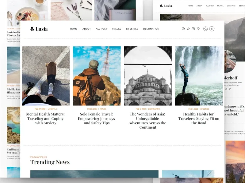 lusia framer blog template