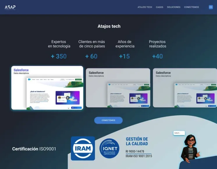 Arvox Studio - Imagen de version anterior de web de ASAP Consulting