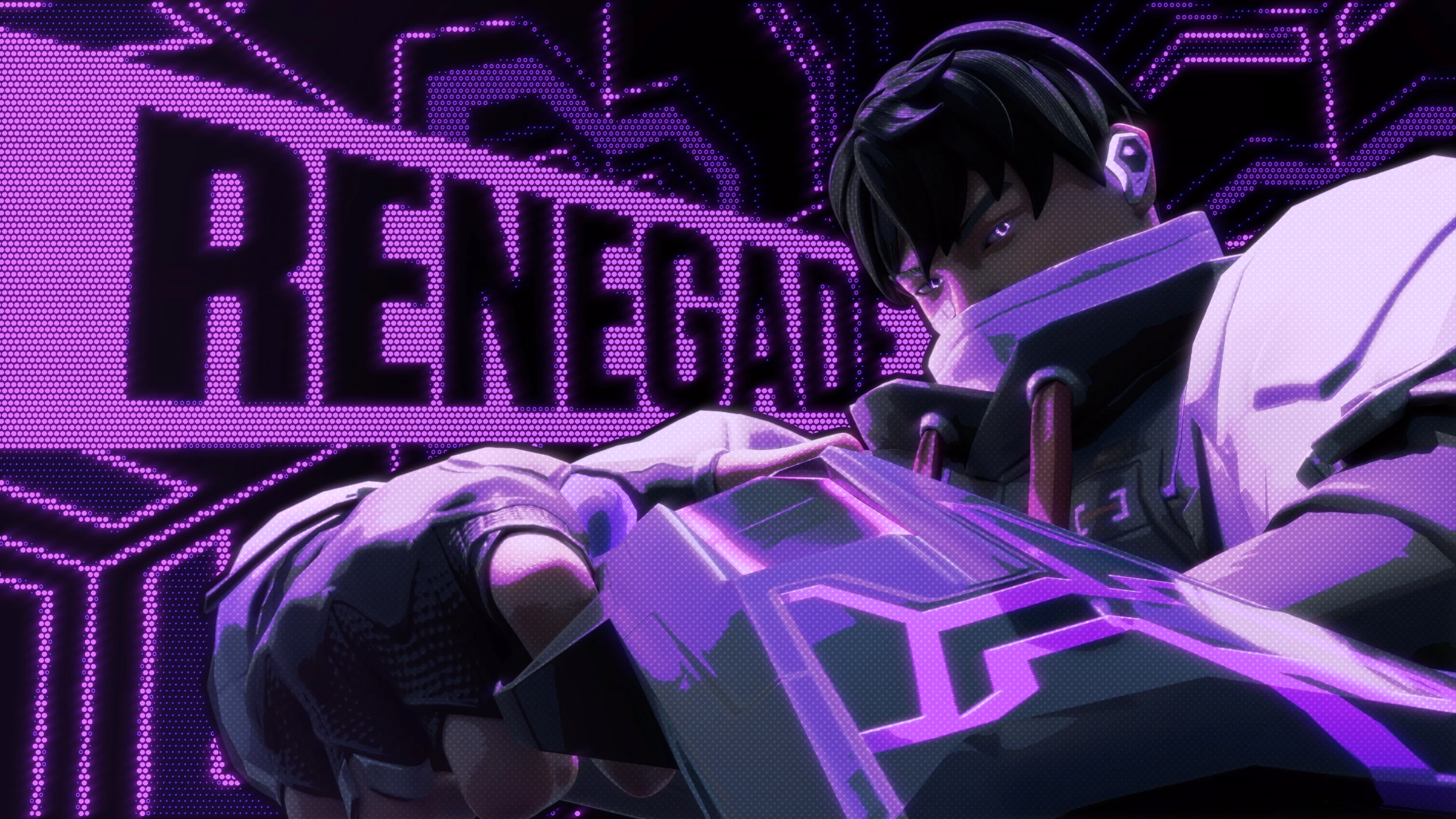 Close-up of a yellow tennis ball sitting on a green court, positioned near the white center line.