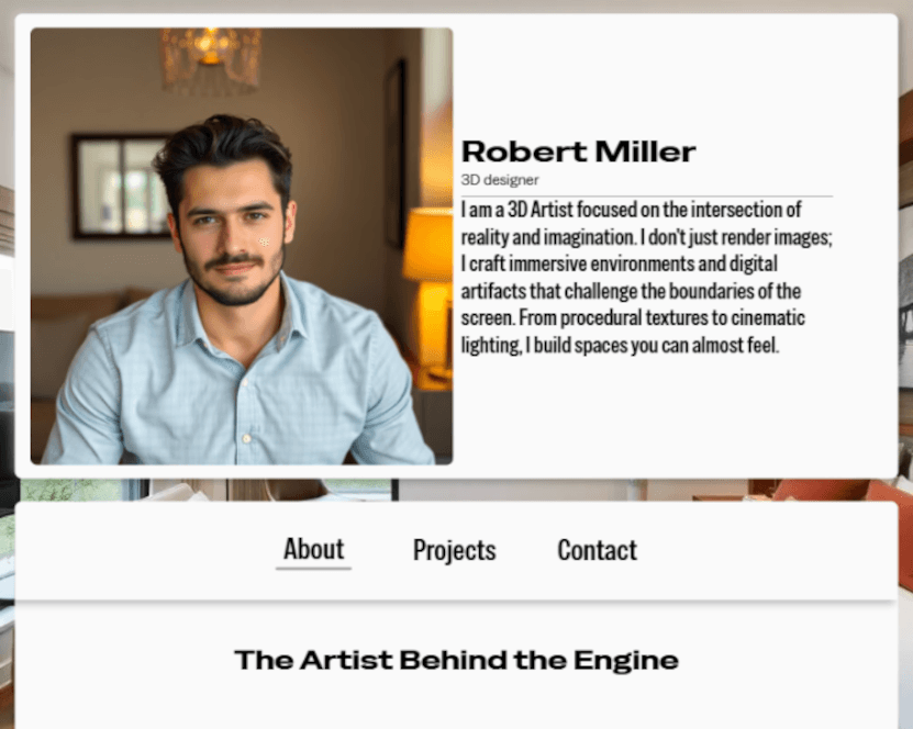Showcase of a personal portfolio website focusing on minimalist aesthetics and project storytelling.