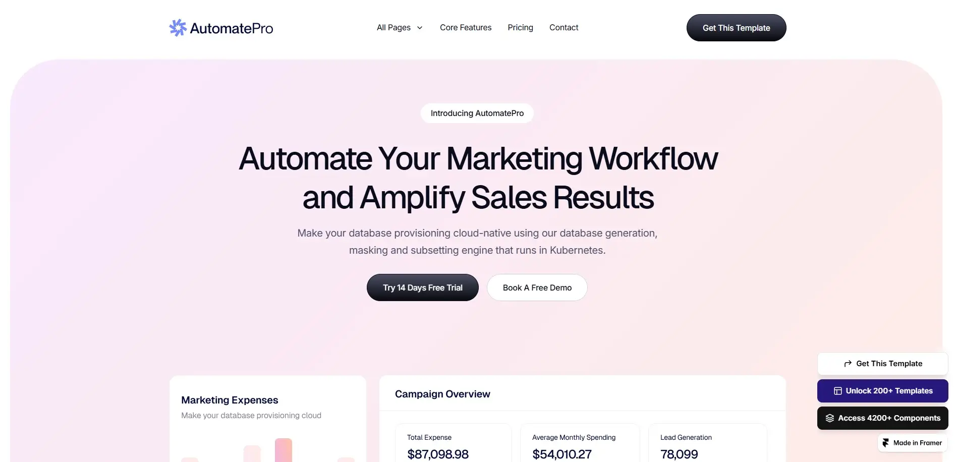 AutomatePro parallax scrolling template
