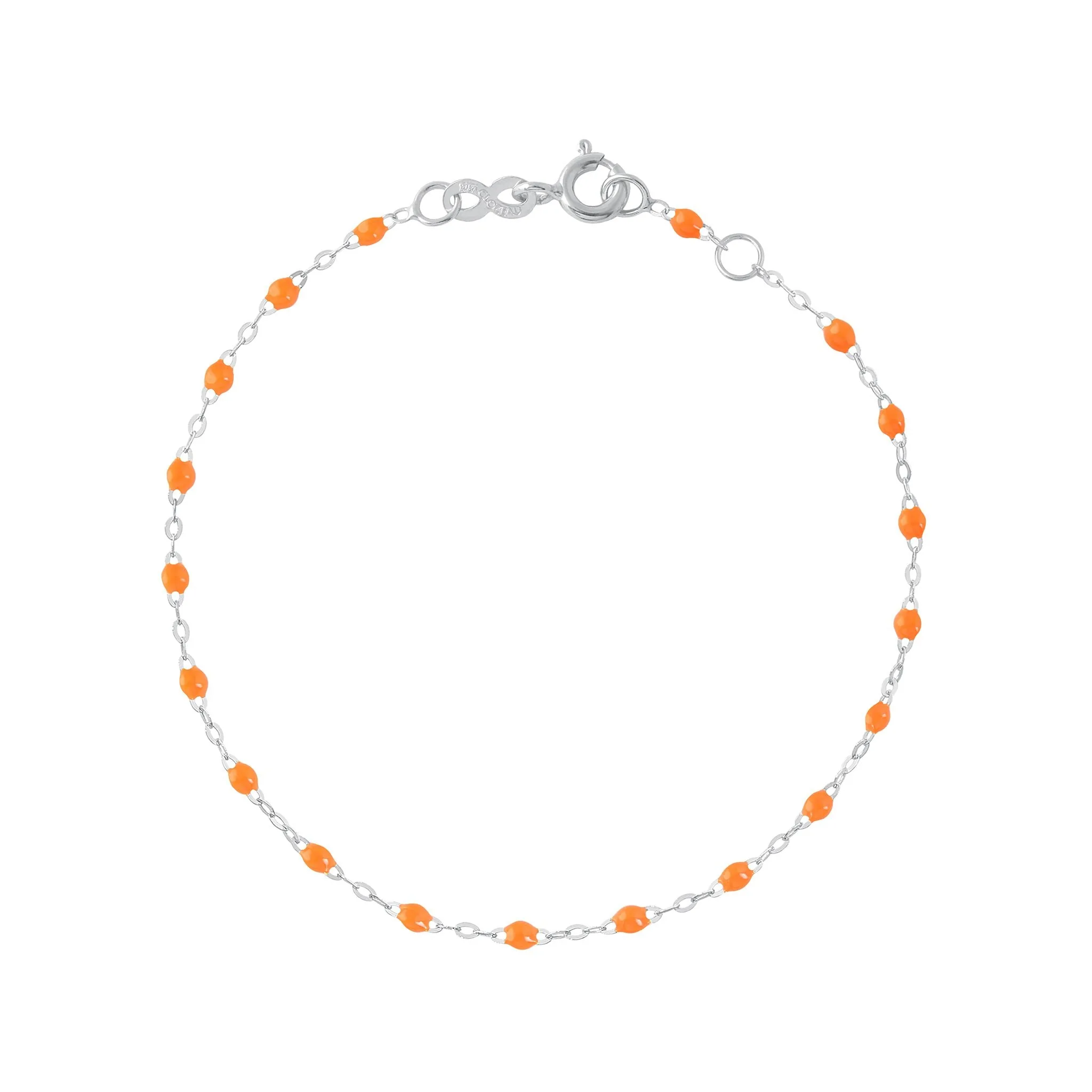 Bracelet orange fluo Classique Gigi, or blanc