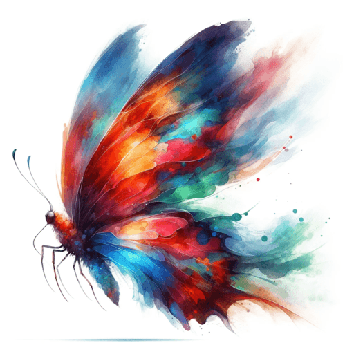 A vibrant watercolor painting of a butterfly.