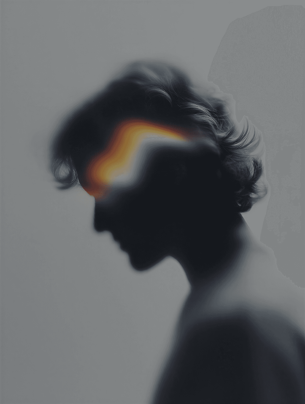 Silhouette with light streak