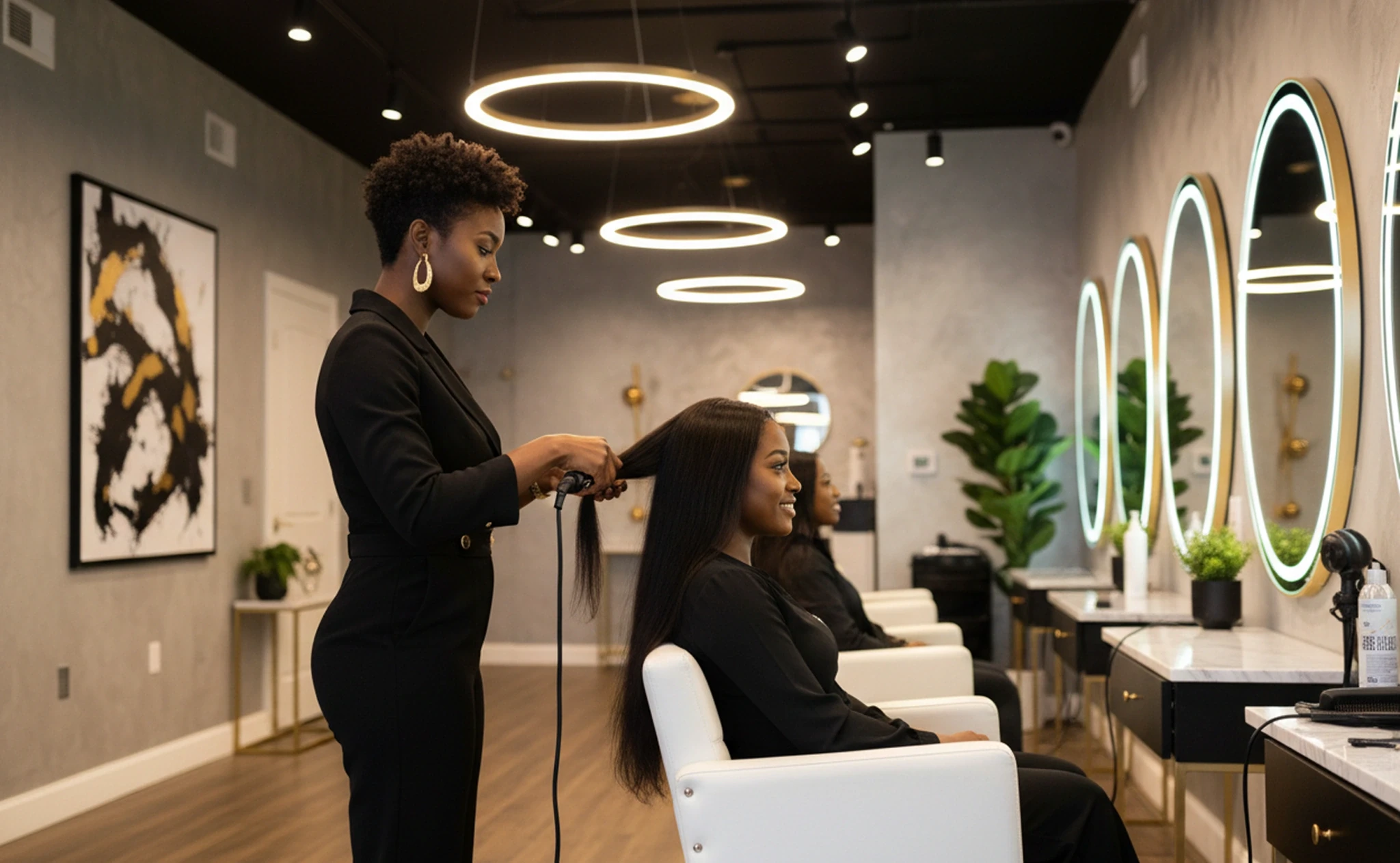 Hair styling service page on Bukeen for booking hair appointments