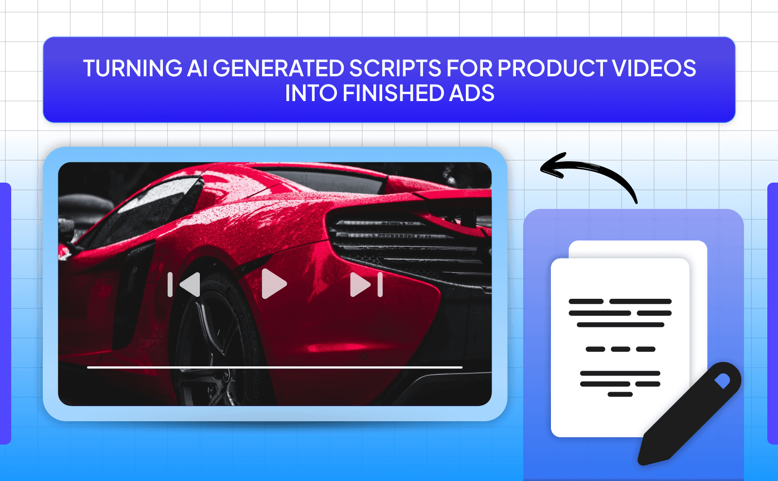 Turning AI generated scripts for product videos into finished ads