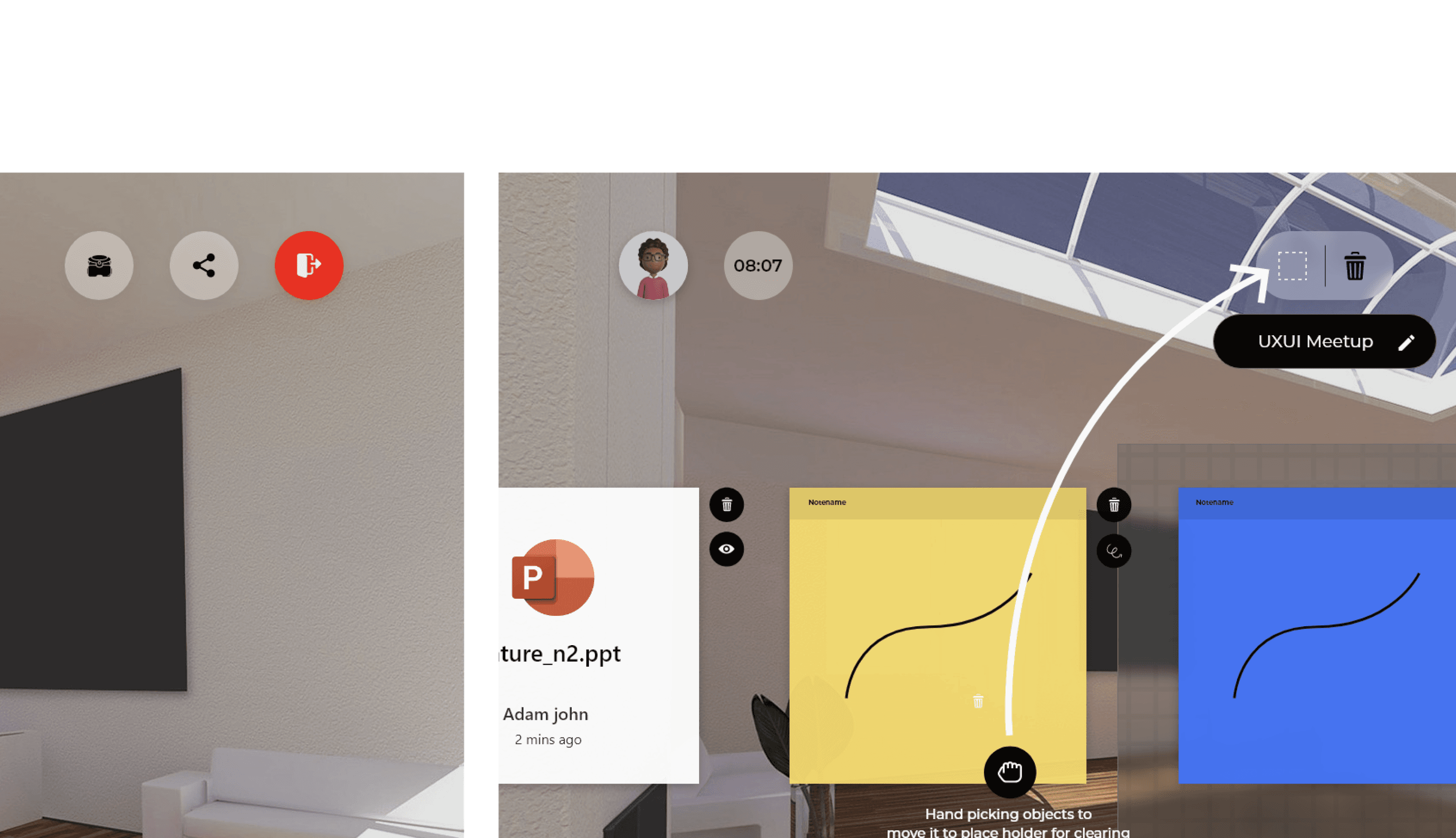 Black hand holding a tablet against a plain background.