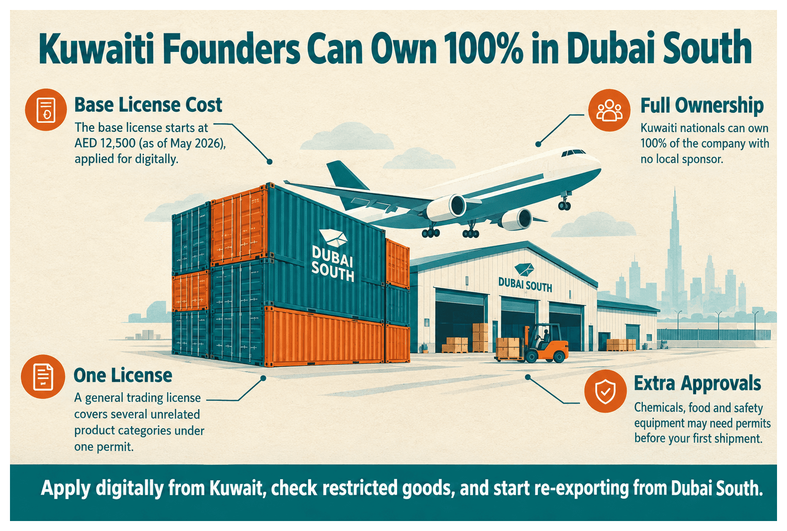 Infographic: How Kuwaiti Entrepreneurs Set Up a Trading Business in Dubai South