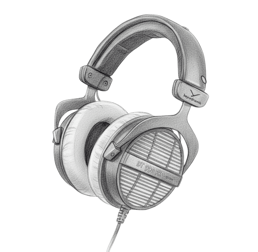 hand drawn illustration of headphones