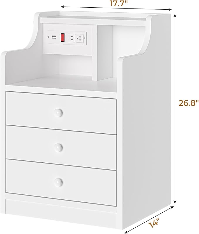 Elegant nightstand with hutch with ample storage space and a timeless design.