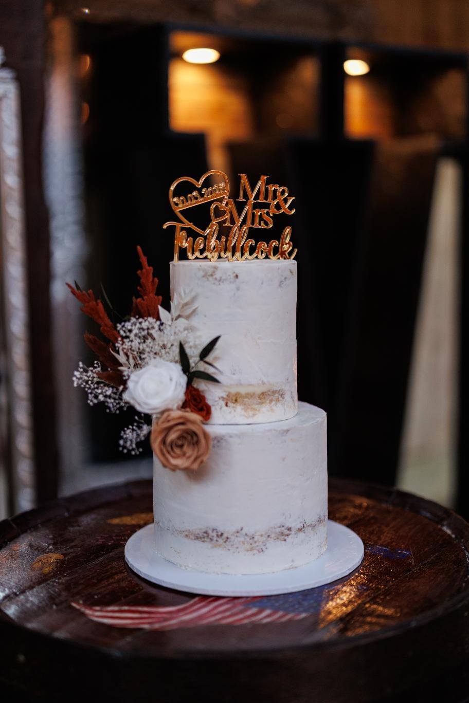 Rustic Rose Wedding Cake by Sherbert Moon 