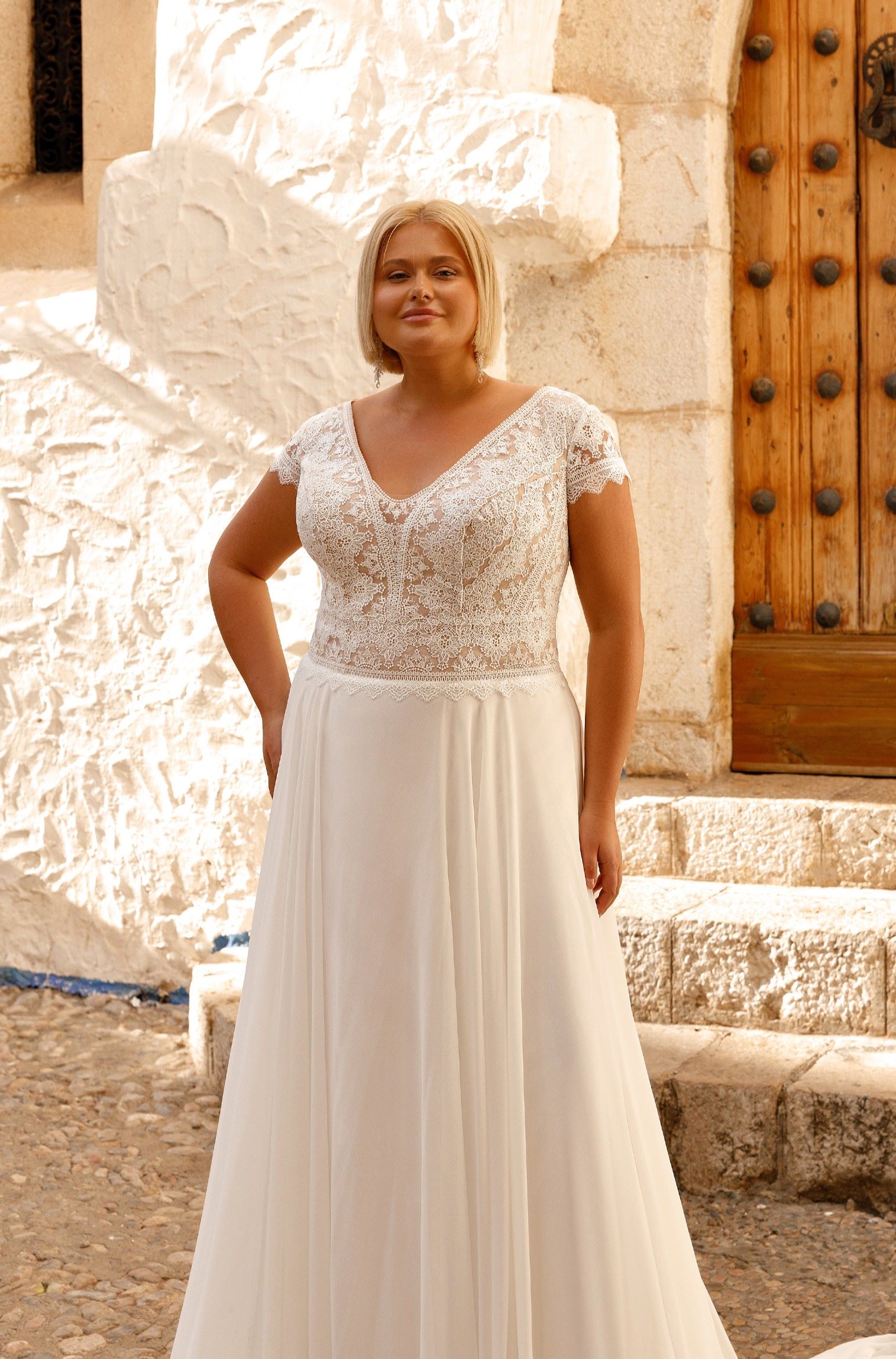 A-Linie Brautkleid mit Häkelspitze