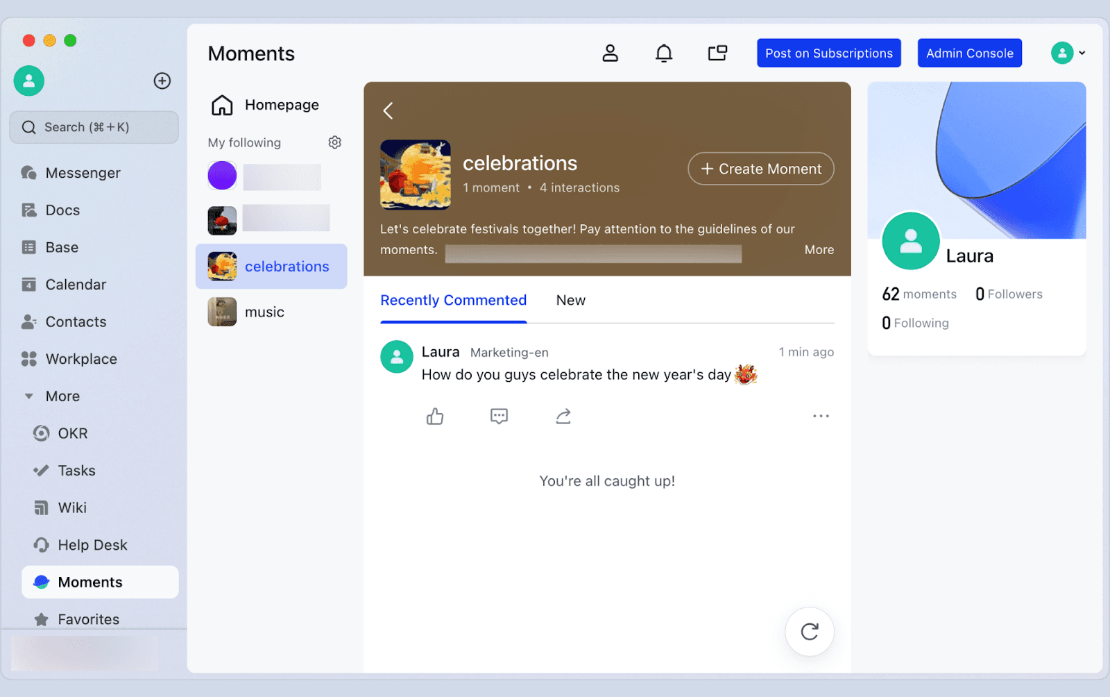 Lark moments overview