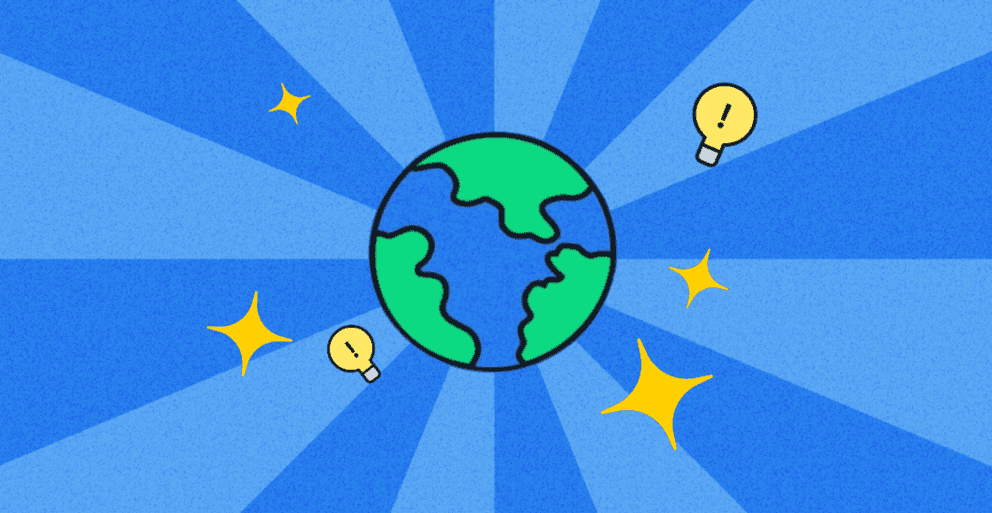 image of a globe with sparkles around it
