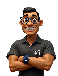 Ilustração cartoon de mascote técnico de assistência de celulares.