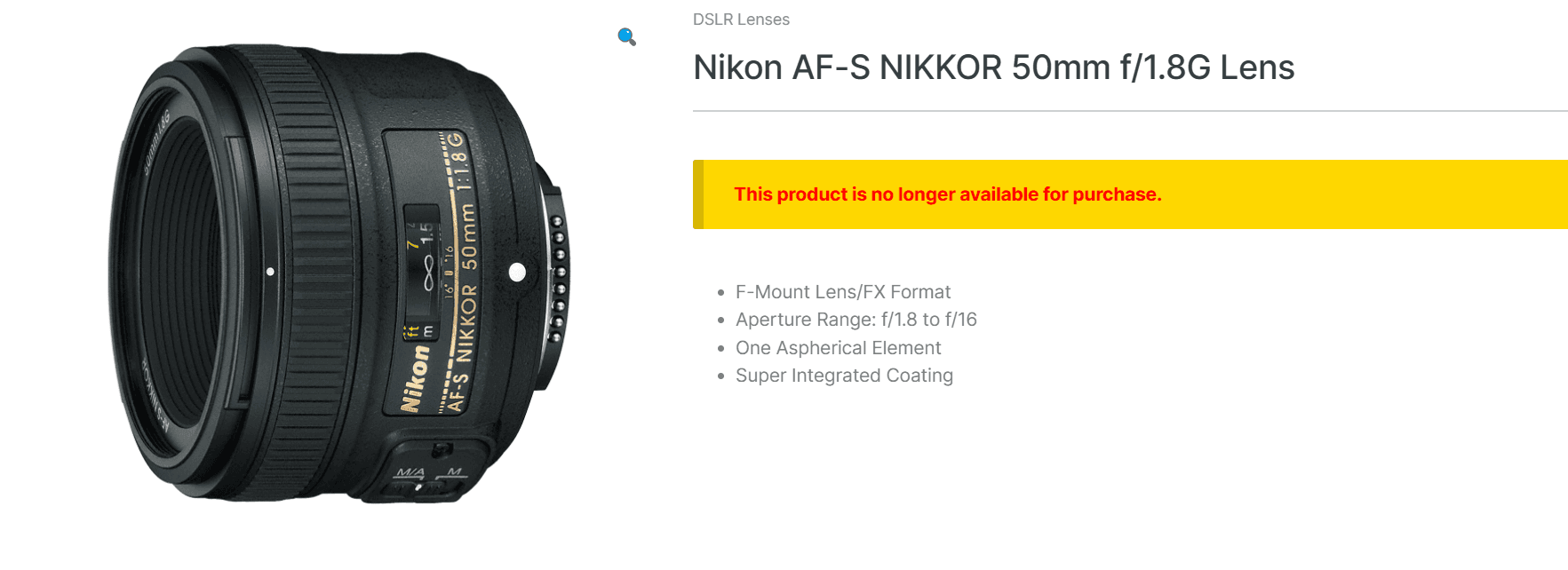 Nikon AF-S FX Nikkor 50mm