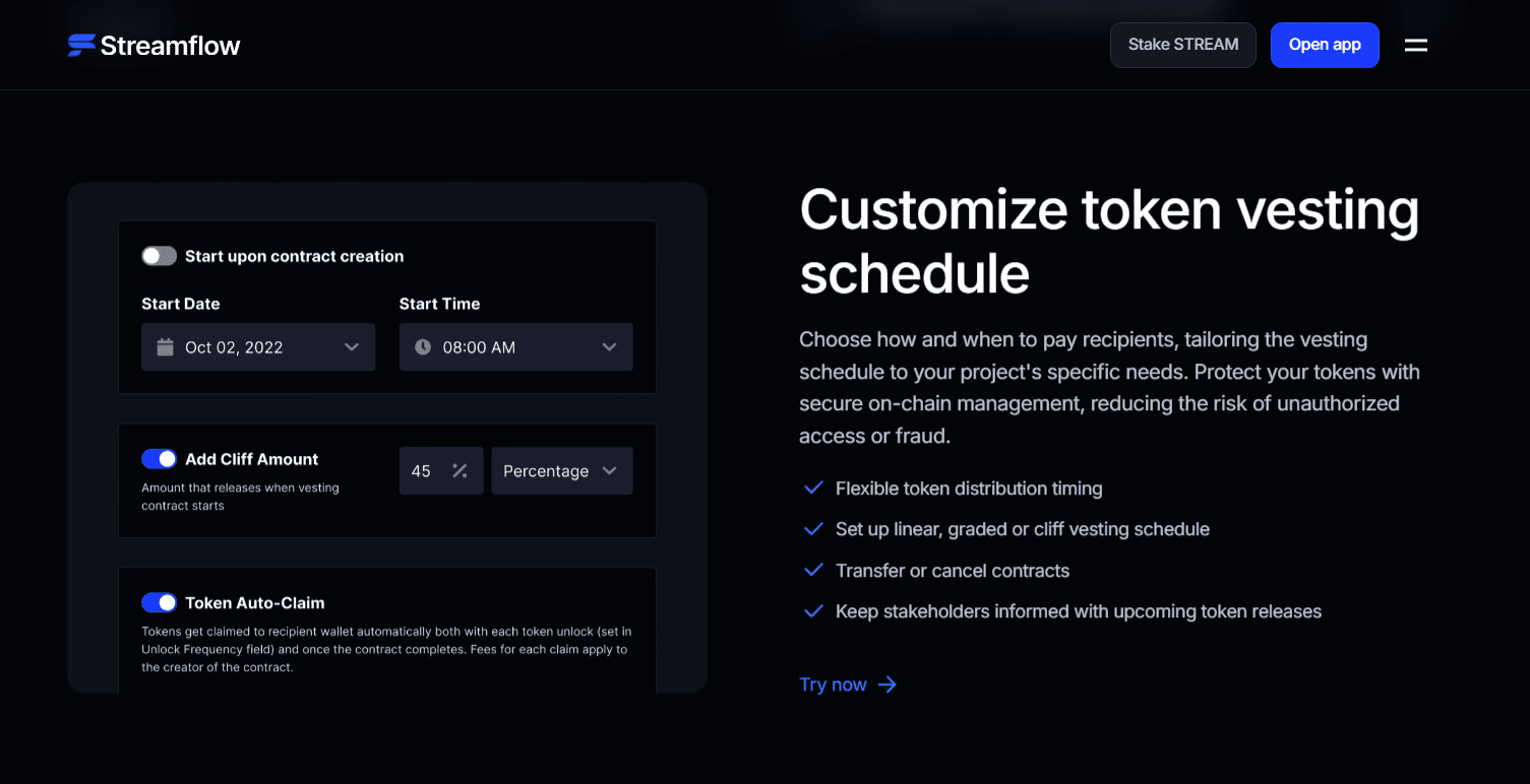 Investor Token Vesting Schedules on Solana
