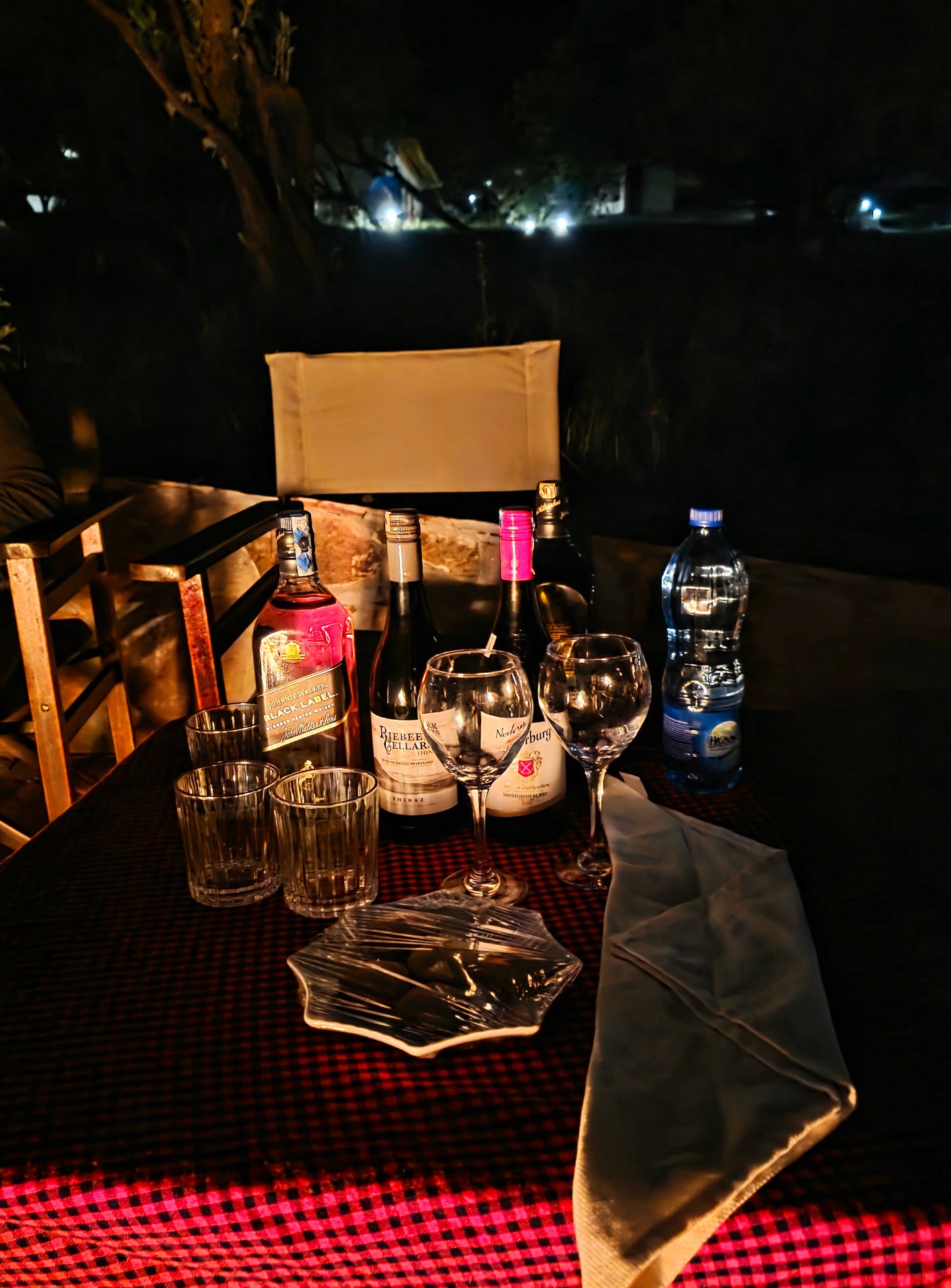 Private dinner table at night