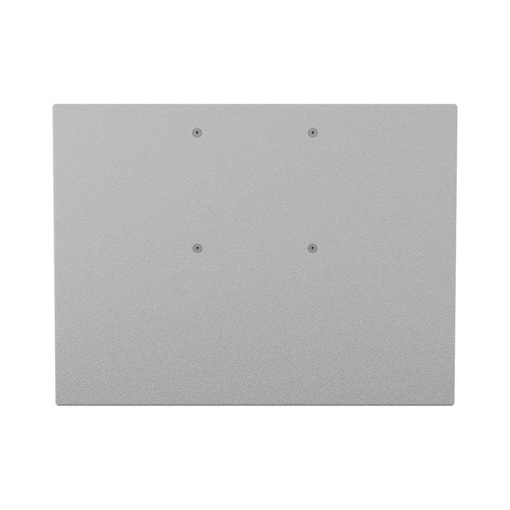 Grey panel with four circular mounting points.
