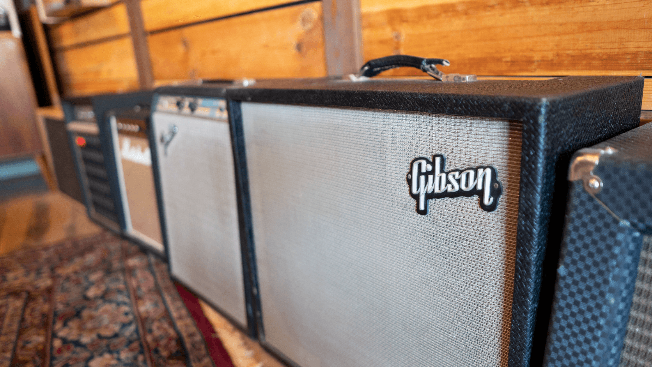 Boutique amplifiers in a recording studio