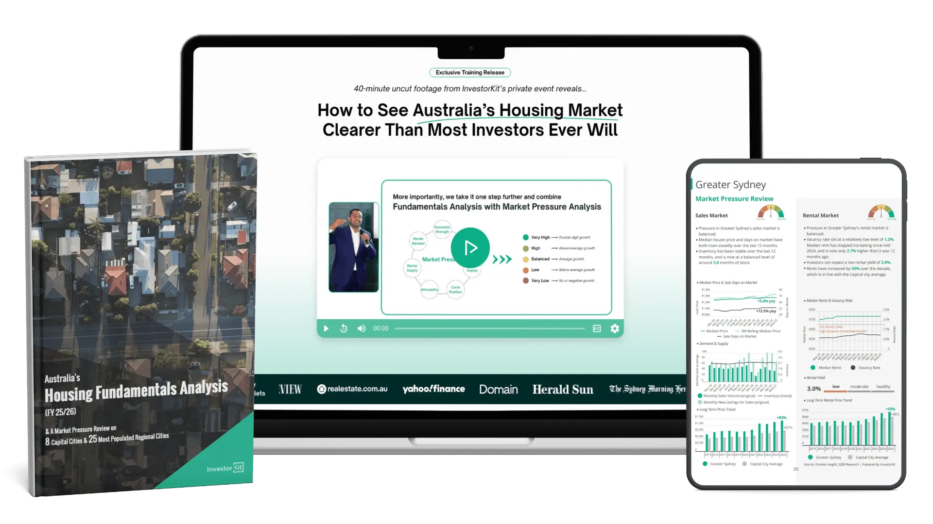 Real estate analysis app on multiple devices