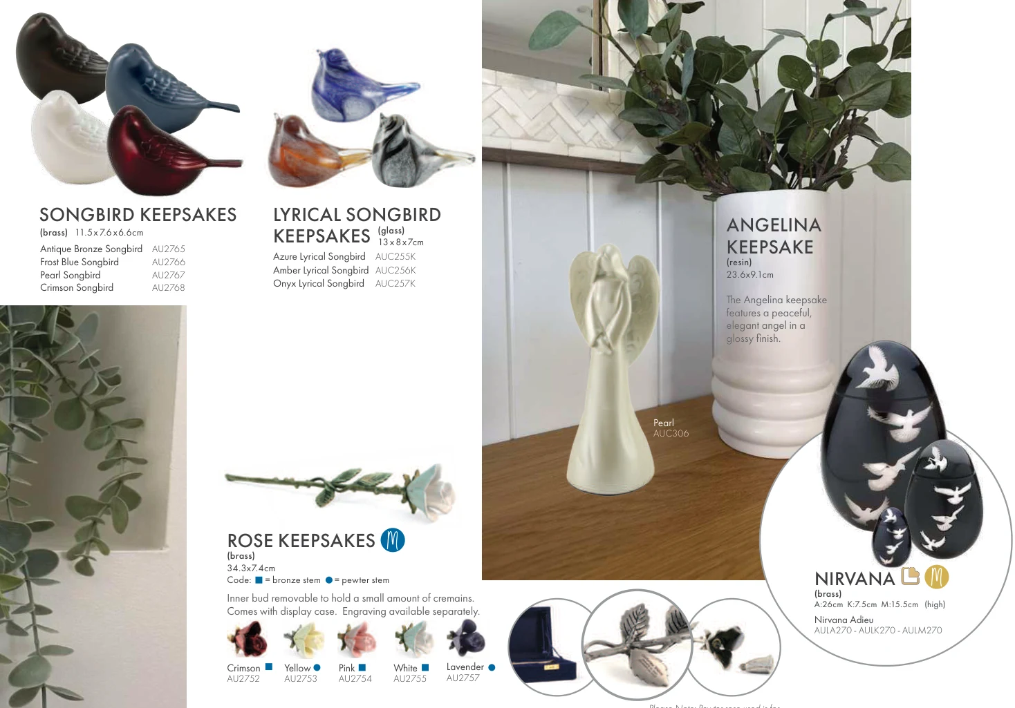 Songbird Urns – original supplier products