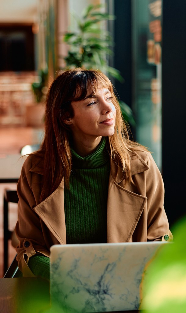 Professional woman working on laptop