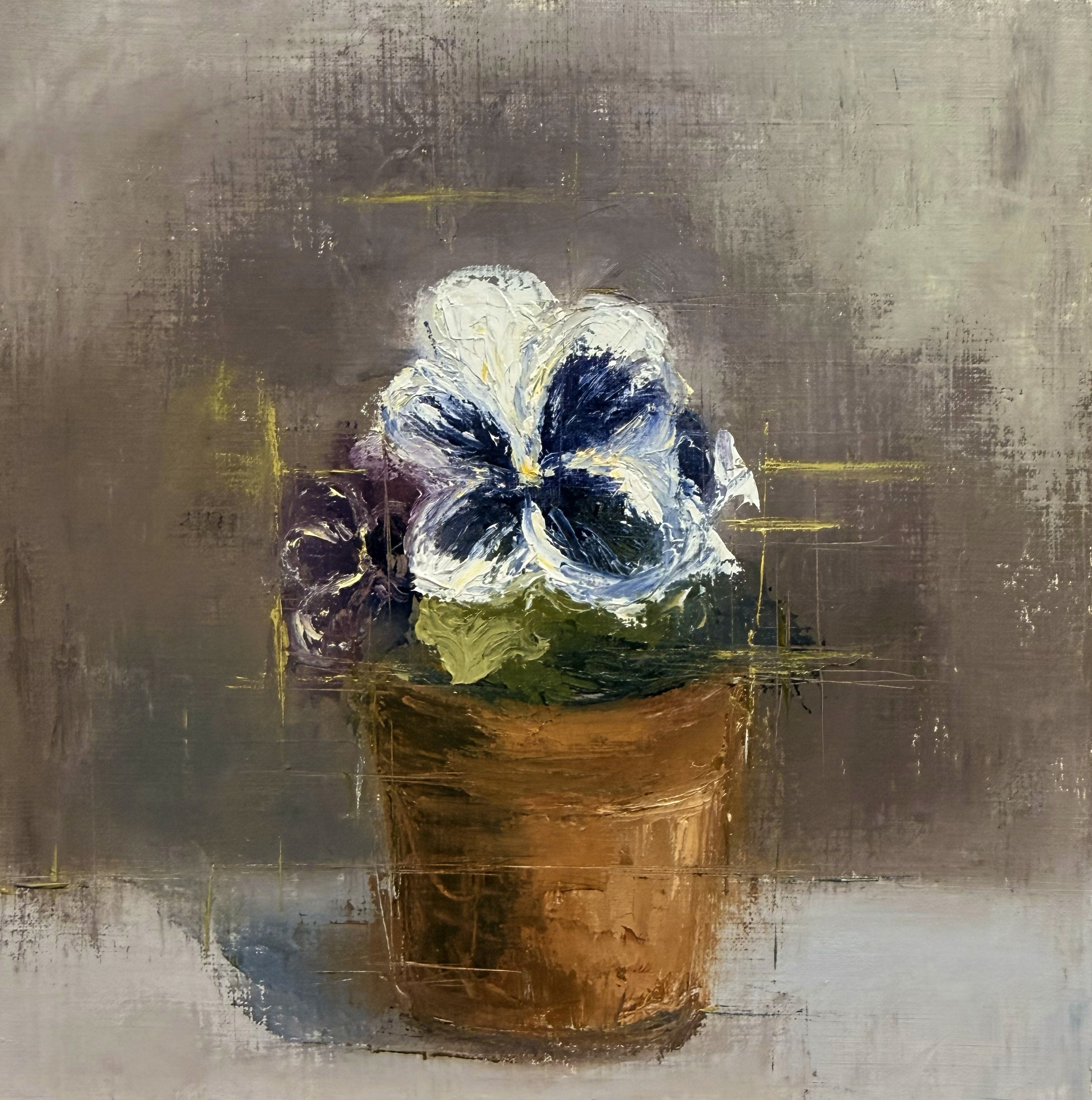 A detailed painting of mountains, a river, and a stag in a dramatic natural scene