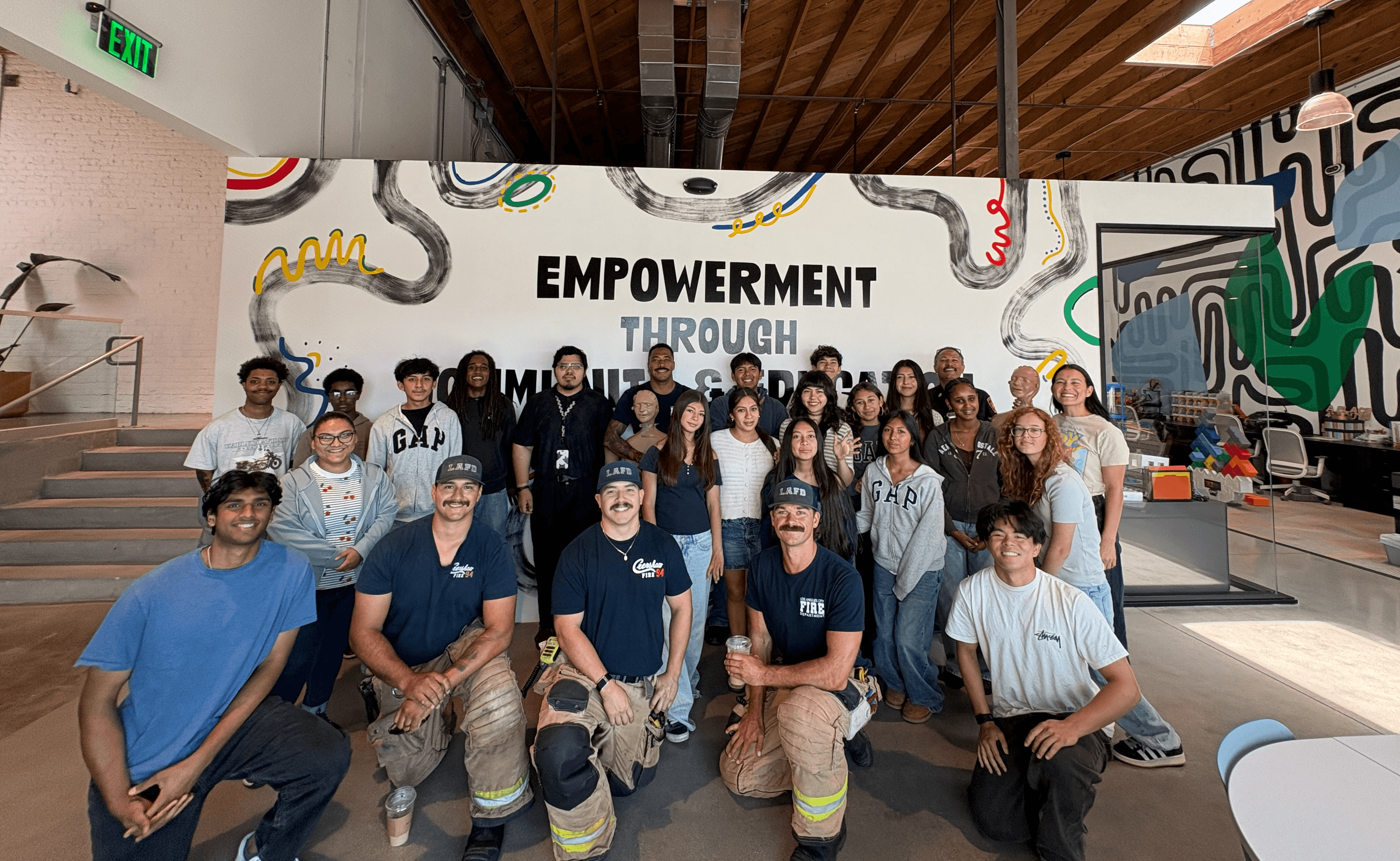 Youth group standing together