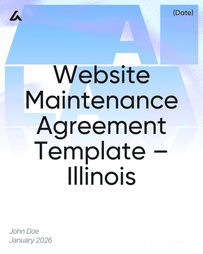 Website Maintenance Agreement Template – Illinois