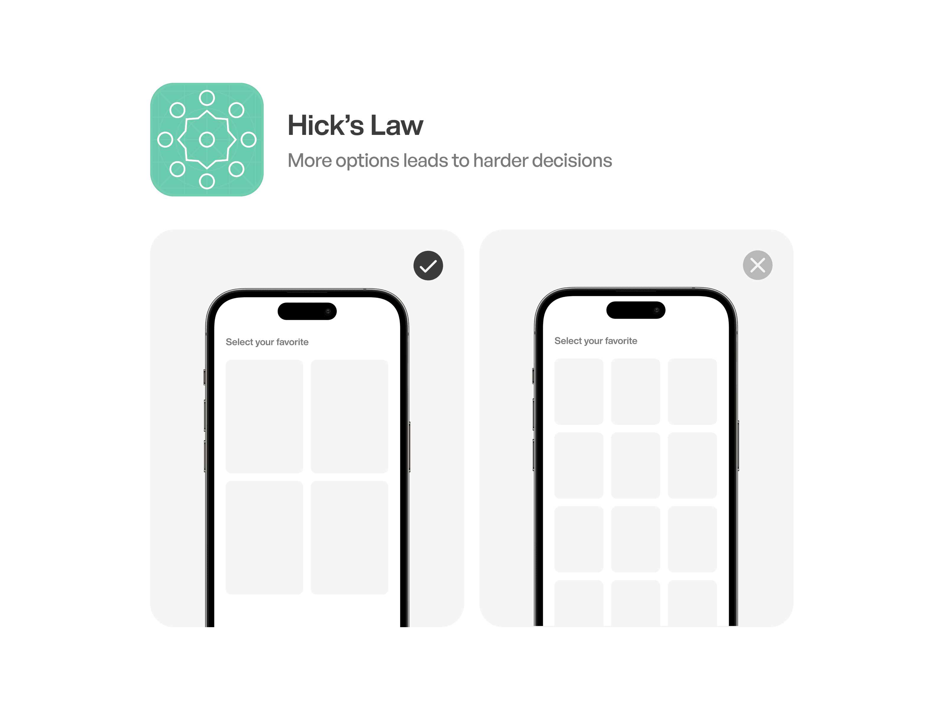 Hick's law ui example