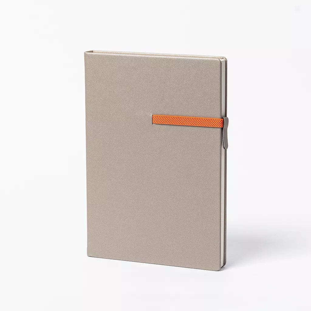 A5 hardcover journal with elastic ribbon custom branded