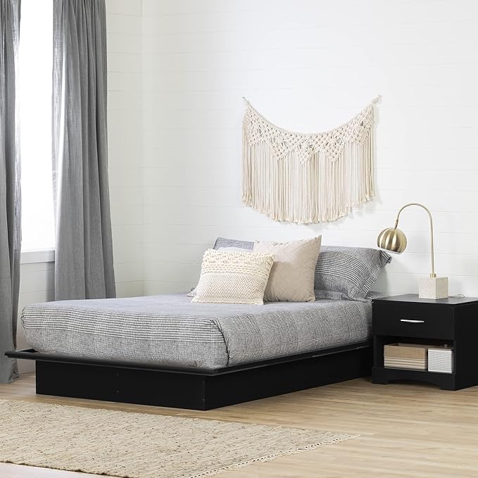 The south shore step one platform bed is a stylish addition that complements any interior design.