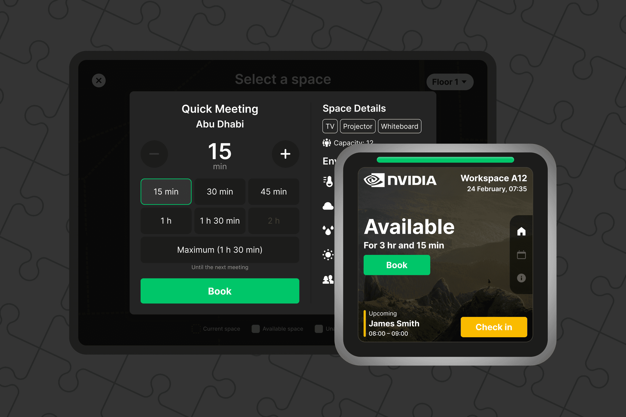 Office space booking panels