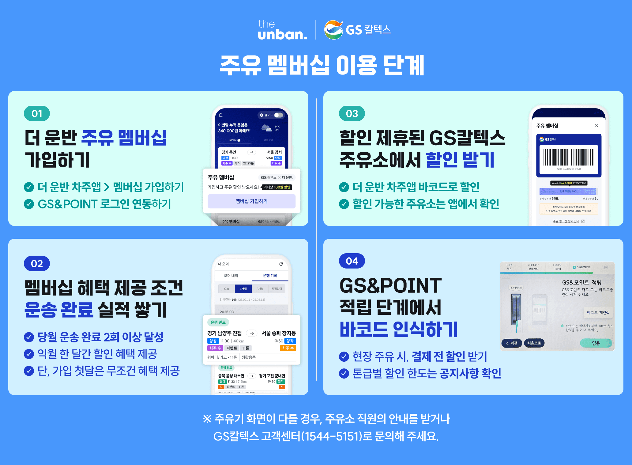 더 운반 주유멤버십은 가입 후 운송실적을 달성하여 혜택을 제공받을 수 있고, 제휴 주유소에서 멤버십 바코드를 활용해 할인을 받을 수 있다.