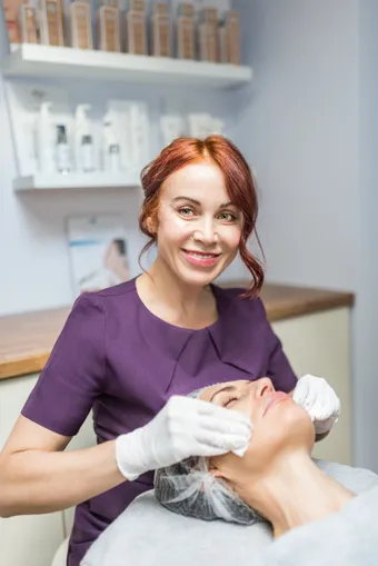 woman with her eyes closed