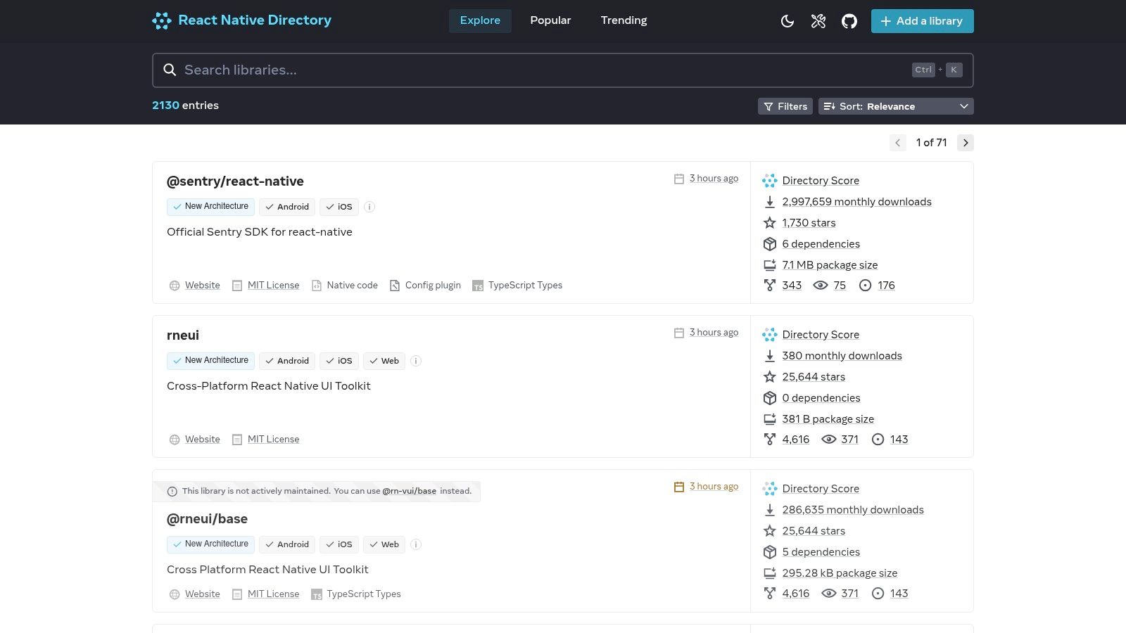 React Native Directory