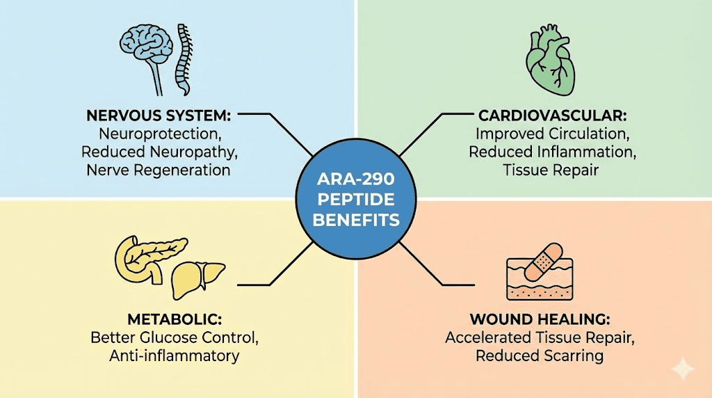 ARA-290 peptide benefits for neuropathy cardiovascular metabolic and healing